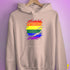 LGBTQ Pride Flag Ripped Reveal Hoodie - Light Pink